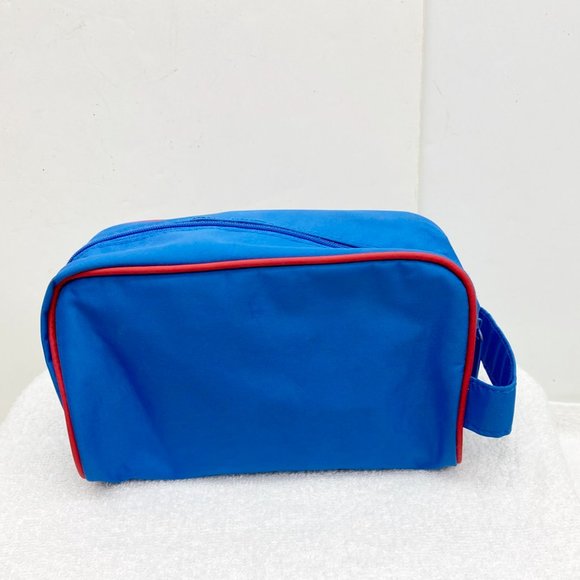 Estee Lauder Unisex Cosmetic Toiletry Case Blue Zip Top Side Handle Bag Vintage - Picture 4 of 9